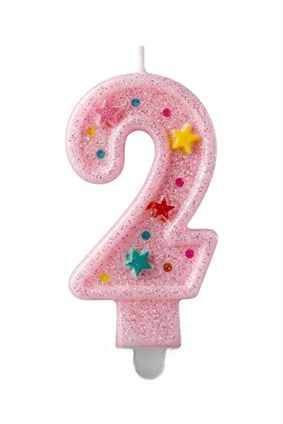 Limmy Two Numbered Pink Candles Birthday Cake Candle (7X3) cm - Numbered Cand...
