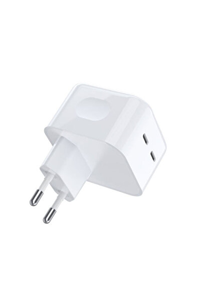 CHOETECH Φορτιστής Χωρίς Καλώδιο με 2 Θύρες USB-C, 35W Power Delivery, Λευκό ...