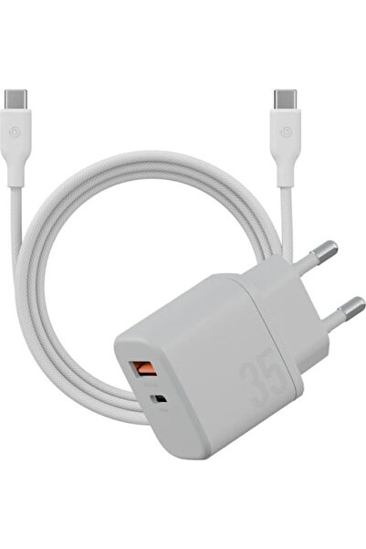 Bazic Φορτιστής GaN με θύρα USB-A και θύρα USB-C και καλώδιο USB-C σε USB-C, ...