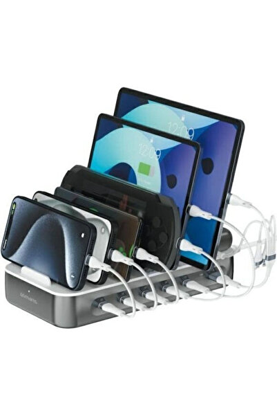 4smarts Βάση φόρτισης με θύρα USB-A και 5 θύρες USB-C, με Power Delivery 100W...
