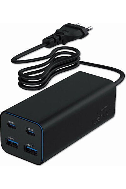 Gembird Βάση Φόρτισης GaN με 2 Θύρες USB-A και 2 Θύρες USB-C, Παροχή Ισχύος 1...
