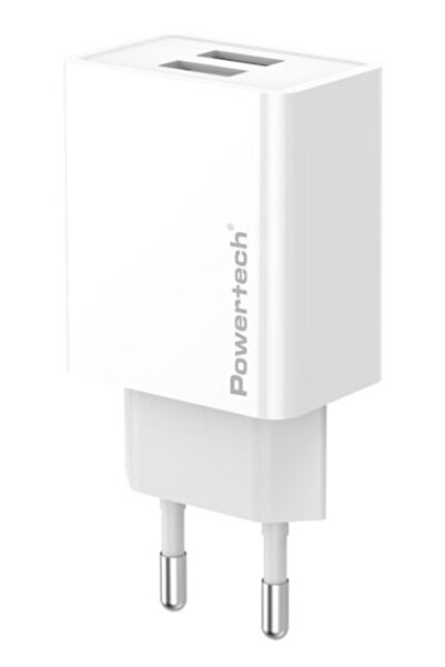 POWERTECH Φορτιστής Χωρίς Καλώδιο με 2 Θύρες USB-A 12W Λευκό (PT-1321)