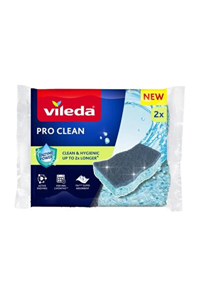 Vileda Pro Clean 179700 Σφουγγάρια πιάτων, 2 τεμάχια (Μπλε/Γκρι)