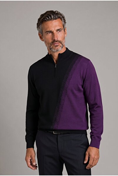 Bisse Black Wool Zippered Cardigan Knitwear