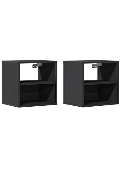 vidaxl Noptiere de perete, 2 buc., negru, 40x31x39,5 cm