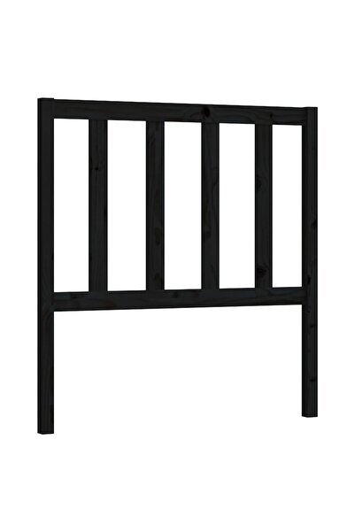 vidaxl Bedside table, black, 96x4x100 cm, solid pine wood