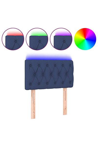 vidaxl LED headboard, blue, 80x7x78/88 cm, textile