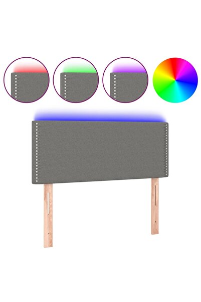 vidaxl LED headboard, dark grey, 100x5x78/88 cm, textile
