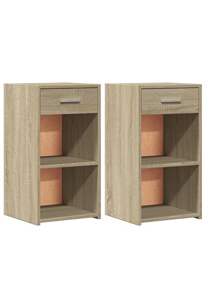 vidaxl Noptiere, 2 buc., stejar sonoma, 35x34x65 cm, lemn prelucrat