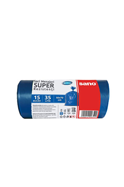 Sano Saci de gunoi Optima Super 35L, 15 bucăți, galbeni