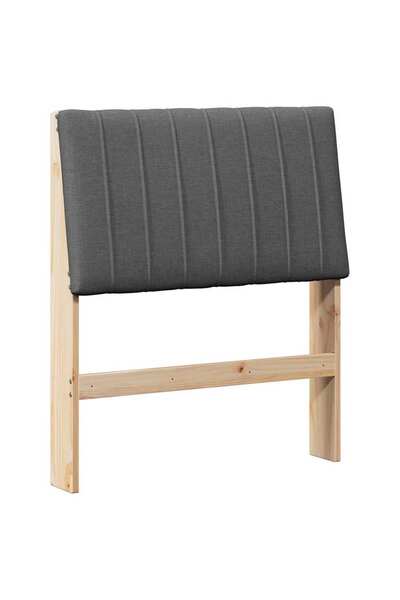 vidaxl Upholstered headboard Dark grey 80 cm Solid pine wood