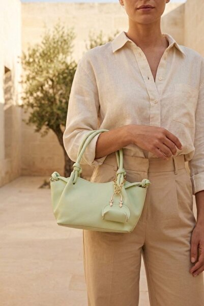 I Love Shoes Monel Green Matte Leather Women's Shoulder Bag