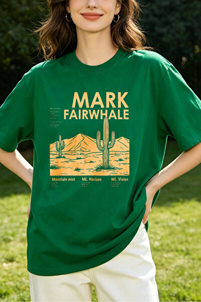 Fleck Womens T Shirts Mark Fairwhale Desert Cactus Mountain Print Casual Loos...