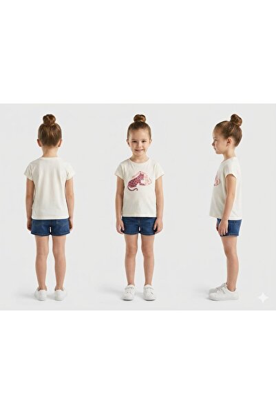 Benetton Girl's Crew Neck T-Shirt