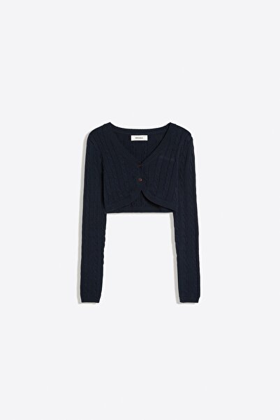 Bershka Örgü detaylı crop ceket