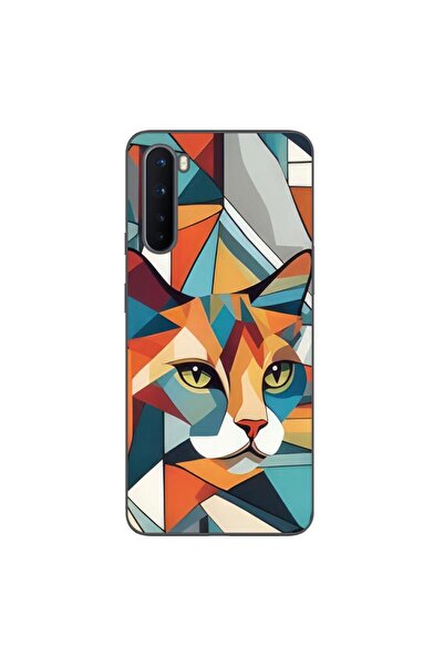 OEM Husa compatibila cu OnePlus Nord Silicon Gel Tpu Model Cubic Cat Art