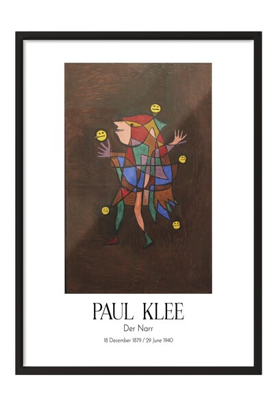 Postifull Paul Klee - Der Narr, Tablou în cadru negru, Seria de artă NR:110110