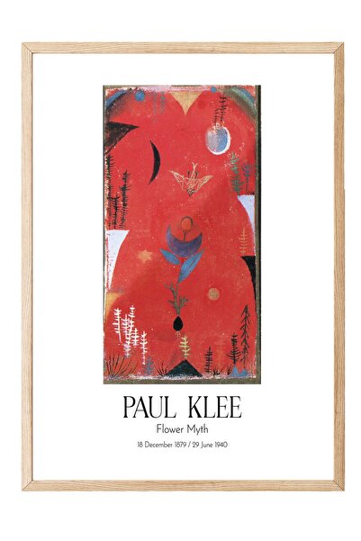 Postifull Paul Klee - Mit o cveću, slika u drvenom okviru, umetnička serija b...