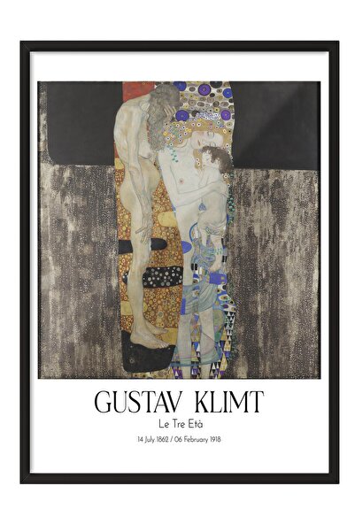 Postifull Gustav Klimt - Tri doba, slika u crnom okviru, umetnička serija br:...