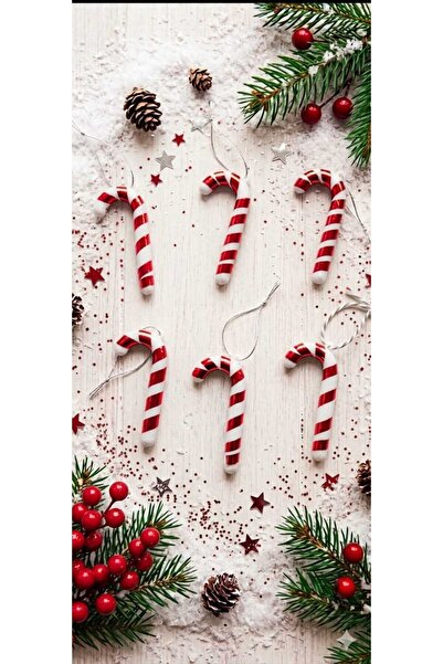 asöy Christmas Pine Tree Ornament Candy Cane Tree Ornament 6 cm Small Size Se...