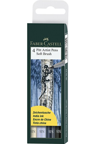 Faber Castell PITT ARTIST PEN SOFT BRUSH SET 4 PCS FABER-CASTELL