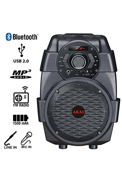 AKAI ABTS-806 Φορητό ηχείο Bluetooth με USB, Aux-In και είσοδο μικροφώνου – 10W