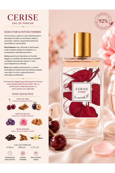 Les Essentiels Parfum Cerise Cherry pentru Femei 80ML, Aroma Dulce cu Cirese,...