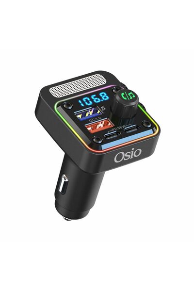 OSIO OFT-4260BT Μαύρο FM transmitter και φορτιστής αυτοκινήτου με Bluetooth, ...