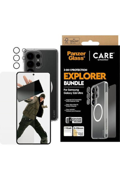 Panzer Glass PanzerGlass Care Explorer 3-σε-1 Σετ Πλαστικής Πίσω Θήκης με Σκλ...