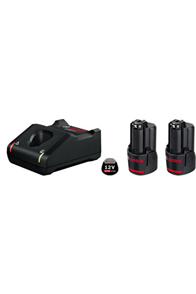 Bosch Set profesional de baterii Li-Ion GBA 12V 2.0Ah, 2 bucăți + Încărcător ...