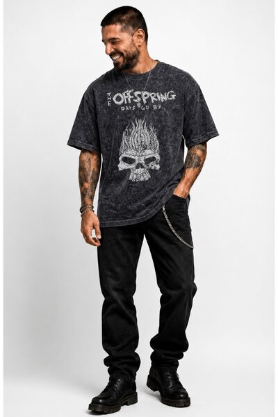 Fuddy Moda Unisex The Offspring Days Go By Μπλουζάκι με στάμπα που πλένεται, ...