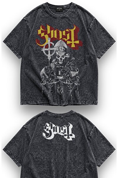 Fuddy Moda Tricou unisex cu imprimeu Ghost Ense, lavabil, tricou vintage supr...
