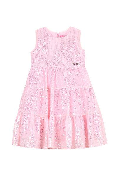 Barbie Pembe Kız Çocuk Payetli Abiye Elbise BRB6SG-ELB6521