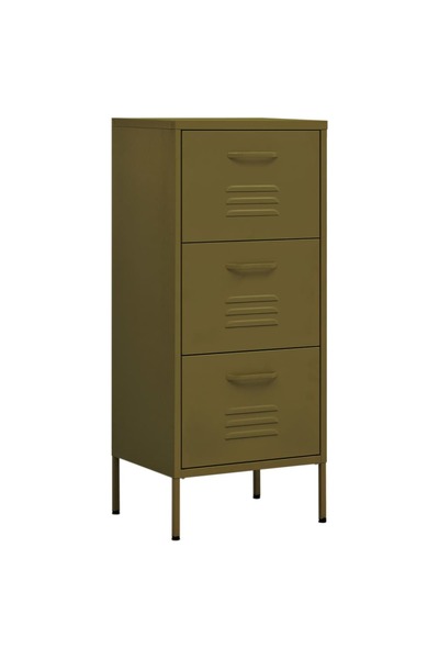 vidaxl Storage cabinet, olive green, 42.5x35x101.5 cm, steel