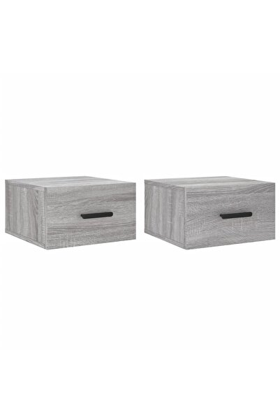 vidaxl Noptiere de perete, 2 buc., sonoma gri, 35x35x20 cm
