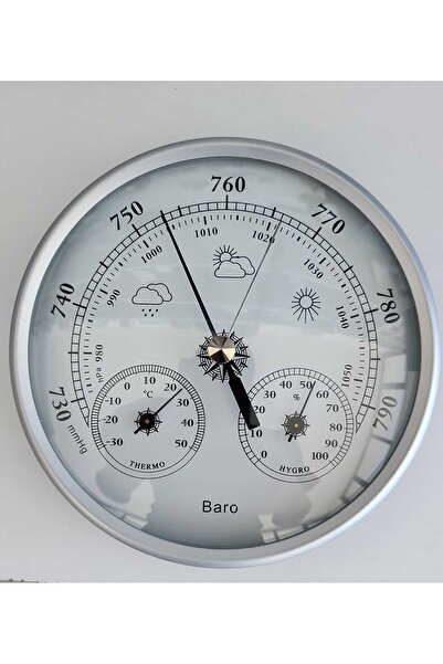 TekneÇantam Barometre Seti. 3'lü Barometre Termometre Hygrometre. 130MM. Beyaz