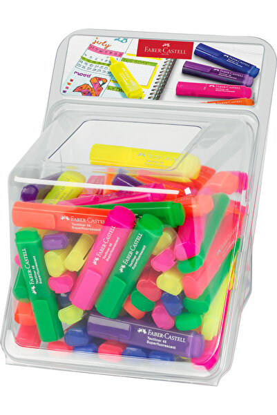Faber Castell ПАКЕТ СЪСТОЯЩ СЕ ОТ 100 СУПЕРФЛУОРЕСЦЕНТНИ ТЕКСТОВИ МАРКЕРИ FAB...