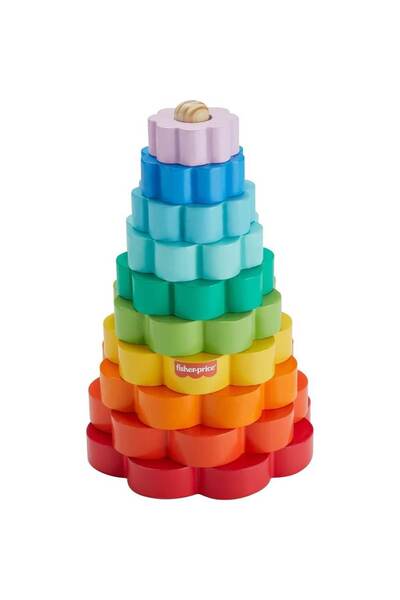 mattel Fisher-Price Ξύλινη Πυραμίδα Παιχνίδι Κινητικών Δεξιοτήτων HXT77