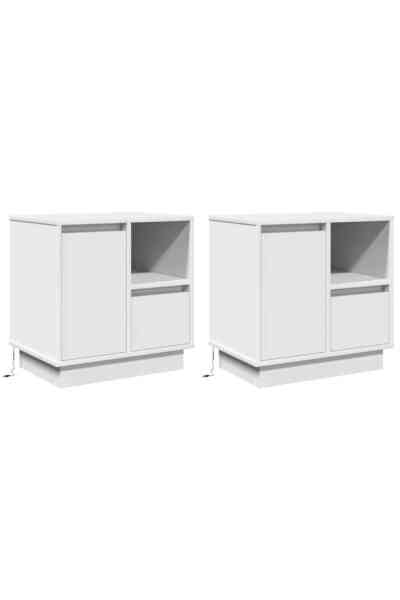 vidaxl Dulap de noapte 2 pcs Alb 50 x 34,5 x 50 cm Lemn compozit