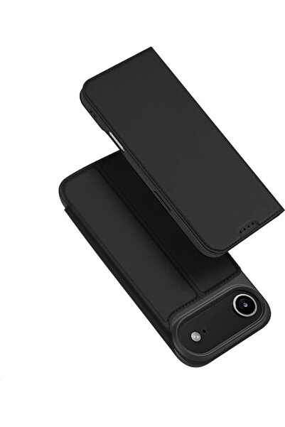 Dux Ducis Skin Pro Book Σιλικόνη / Συνθετικό Δέρμα Μαύρο (iPhone Air)