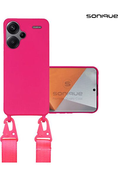 Other Sonique Θήκη Πλάτης Σιλικόνης 0.5mm με Λουράκι Φούξια (Redmi Note 13 Pro+)