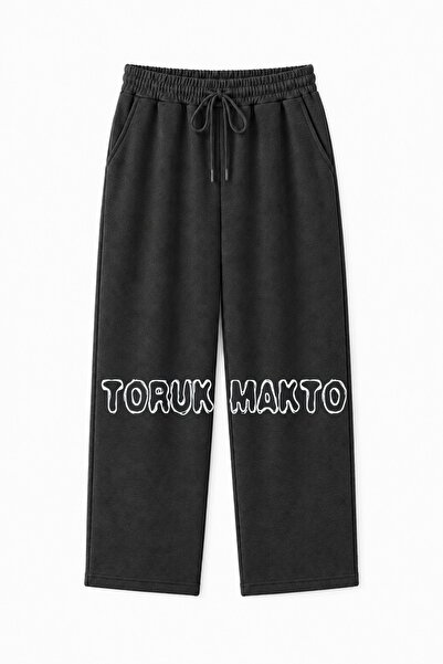 TORUK MAKTO Unisex Regular Pipe Leg Anthracite Color Sweatpants