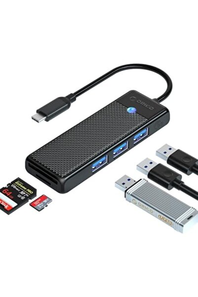 Yıldızan Tamgün Type-C to 3.0 Tf Sd Card Reader 3-Port USB 3.0 Multiplexer Ad...