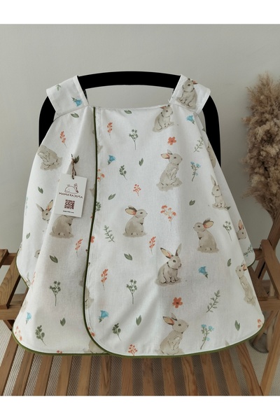 MAMARADUGA Single Stroller Cover Tile Rabbit-Poplin Single Sided