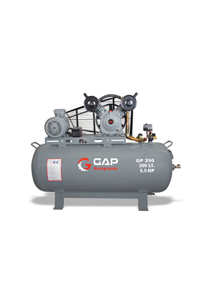 GAP KOMPRESÖR Hava Kompresörü Pistonlu 300 Lt 2 Kafa 8 Bar 5.5 Hp