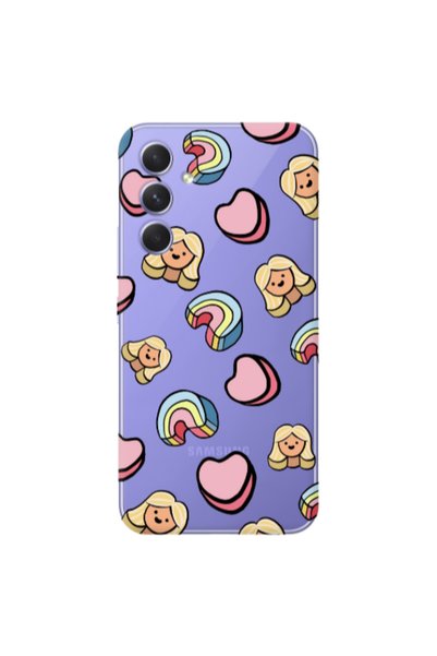Other Samsung A56 Girl rainbow and hearts Transparent Silicone TPU Θήκη