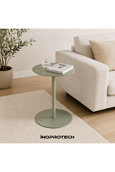 İnoprotech Luna Metal Yuvarlak Yan Sehpa 55*40*35 CM