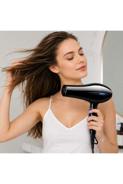 idei Uscător de Păr Profesional 3500W, Negru, cu Difuzor și Duză Concentrată,...