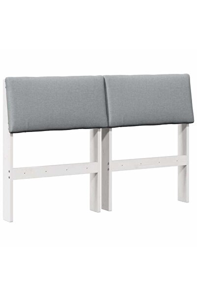 vidaxl Tăblie tapițată Gri deschis 120 cm Lemn de pin masiv