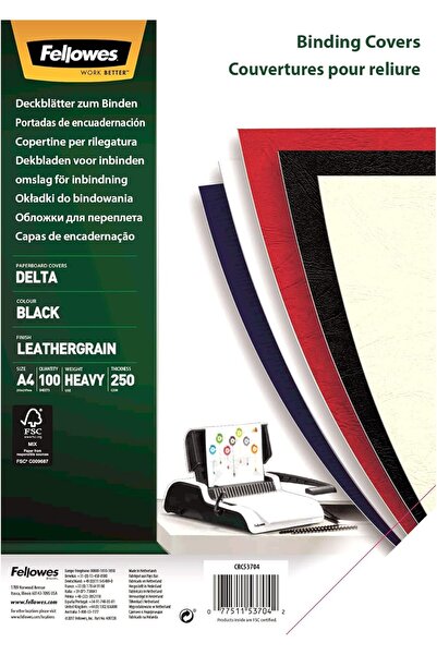 Fellowes ΜΑΥΡΑ ΧΑΡΤΟΝΙΑ ΚΑΛΥΜΜΑΤΑ A4 100/ΚΟΥΤΙ